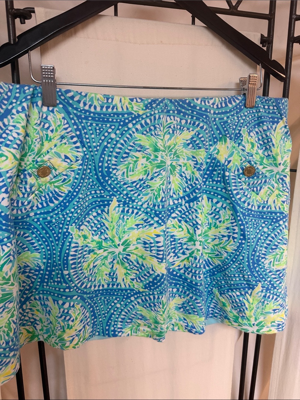 Lilly Pulitzer Pink-Label Aqua & Blue Tropical Print Skirt